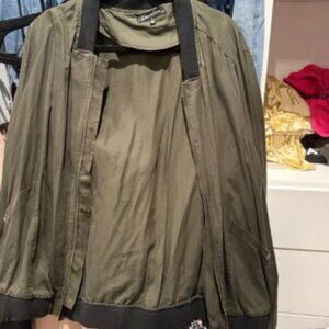 Urban Outfitters Olive Green Bomber Jacket